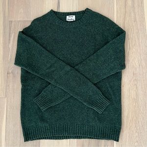 Acne Studios Crewneck Wool Sweater (Dark Olive, XS)